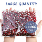 Flatback Rhinestones Bulk, Rhinestones for Nails Crafts Clothes DIY Decoration, Light Siam