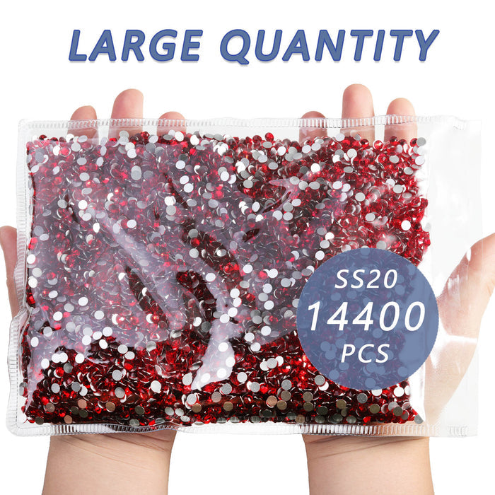 Flatback Rhinestones Bulk, Rhinestones for Nails Crafts Clothes DIY Decoration, Light Siam