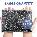 Flatback Rhinestones Bulk, Rhinestones for Nails Crafts Clothes DIY Decoration, Jet Hematite