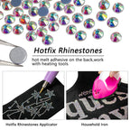 Hotfix Rhinestones Bulk, Hot Fix Rhinestones for Crafts Clothes DIY Decoration, Crystal AB