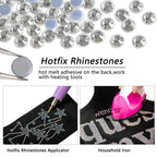 Hotfix Rhinestones Bulk, Hot Fix Rhinestones for Crafts Clothes DIY Decoration, Crystal