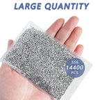 Flatback Rhinestones Bulk, Rhinestones for Nails Crafts Clothes DIY Decoration, Silver Hematite