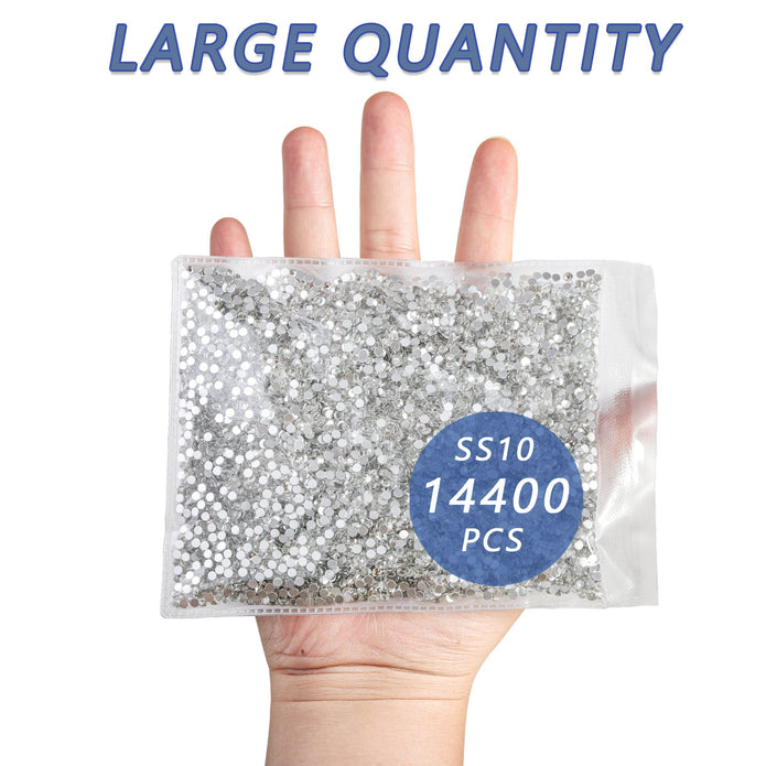 Flatback Rhinestones Bulk, Rhinestones for Nails Crafts Clothes DIY Decoration, Crystal