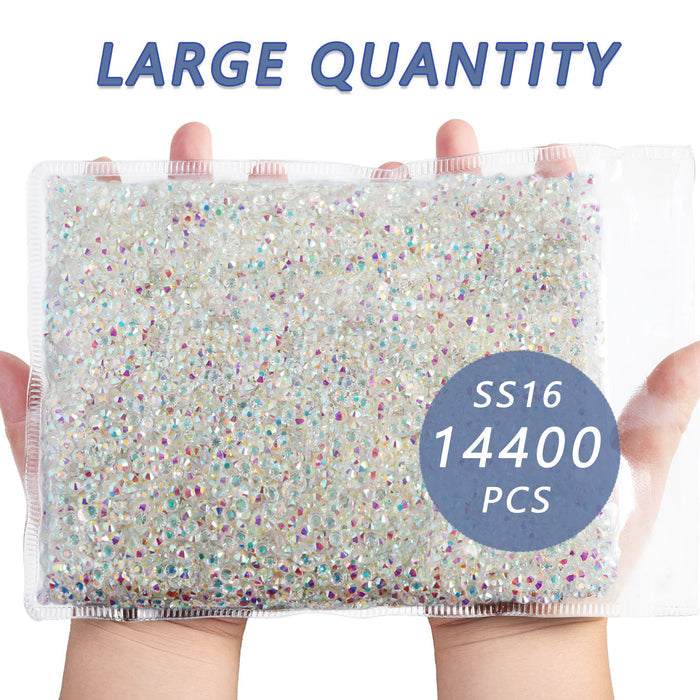 Flatback Rhinestones Bulk, Rhinestones for Nails Crafts Clothes DIY Decoration, TransparentAB