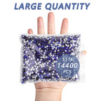 Flatback Rhinestones Bulk,Rhinestones for Nails Crafts Clothes DIY Decoration, Sapphire