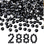 Flatback Rhinestones Bulk, Rhinestones for Nails Crafts Clothes DIY Decoration, Jet Hematite