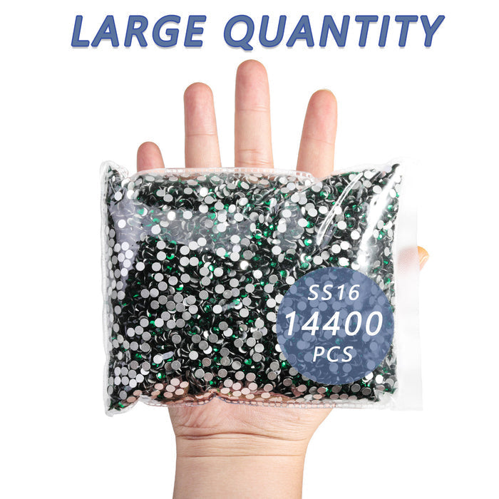 Flatback Rhinestones Bulk, Rhinestones for Nails Crafts Clothes DIY Decoration, Emerald