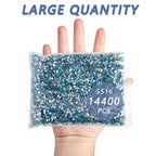 Flatback Rhinestones Bulk, Rhinestones for Nails Crafts Clothes DIY Decoration, Aquamarine