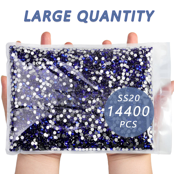 Flatback Rhinestones Bulk,Rhinestones for Nails Crafts Clothes DIY Decoration, Sapphire