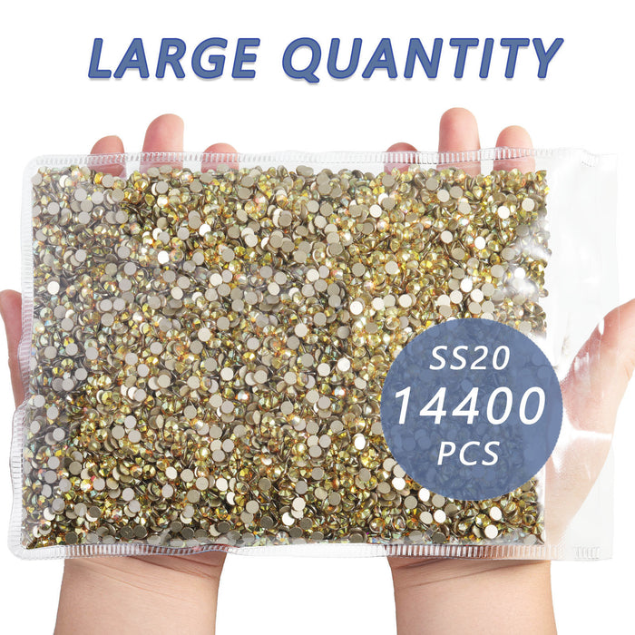 Flatback Rhinestones Bulk, Rhinestones for Nails Crafts Clothes DIY Decoration,Metal Sunlight