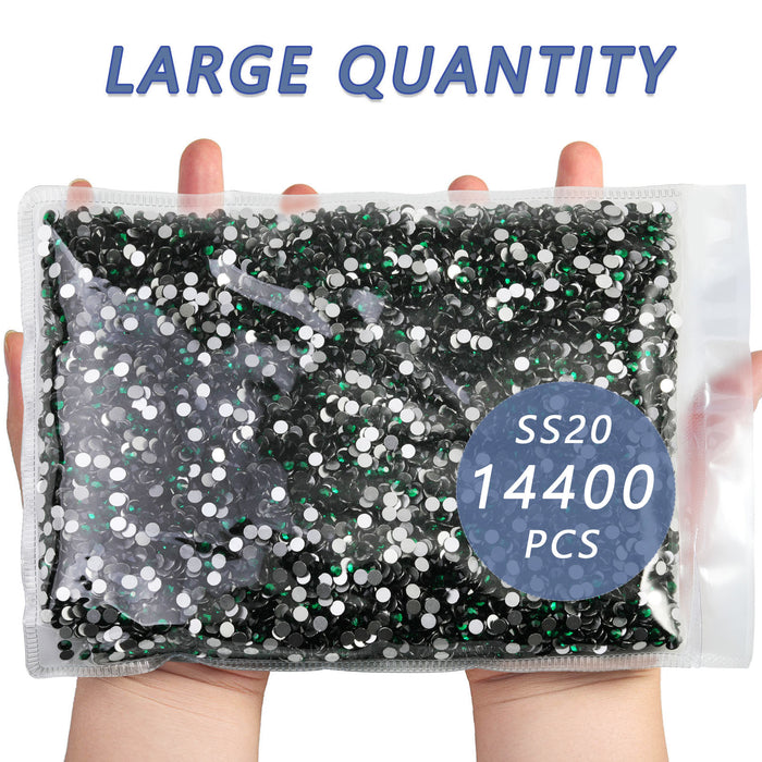 Flatback Rhinestones Bulk, Rhinestones for Nails Crafts Clothes DIY Decoration, Emerald