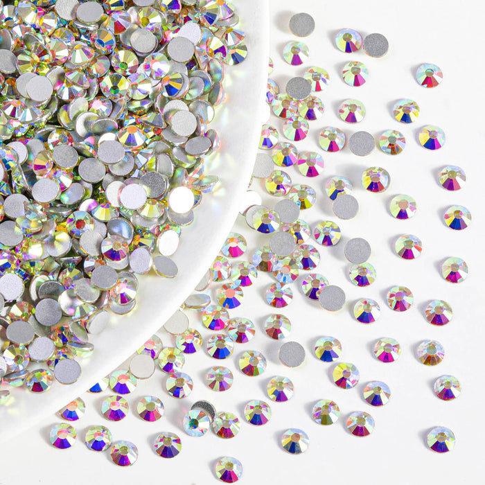 Flatback Rhinestones Bulk, Rhinestones for Nails Crafts Clothes DIY Decoration, Crystal AB