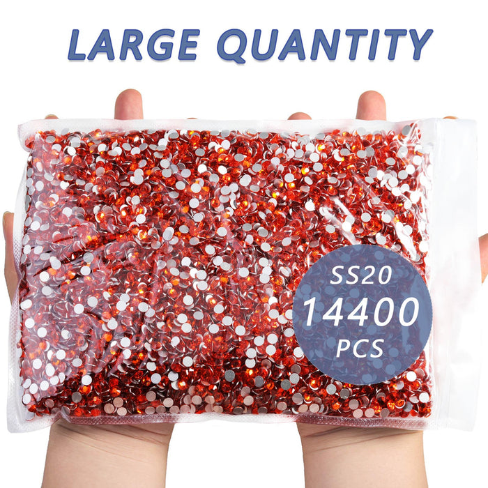 Flatback Rhinestones Bulk, Rhinestones for Nails Crafts Clothes DIY Decoration, Orange