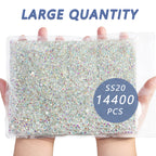 Flatback Rhinestones Bulk, Rhinestones for Nails Crafts Clothes DIY Decoration, TransparentAB