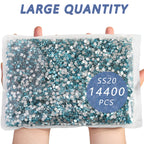 Flatback Rhinestones Bulk, Rhinestones for Nails Crafts Clothes DIY Decoration, Aquamarine