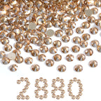 Flatback Rhinestones Bulk, Rhinestones for Nails Crafts Clothes DIY Decoration, Golden Shadow