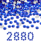 Flatback Rhinestones Bulk,Rhinestones for Nails Crafts Clothes DIY Decoration, Sapphire