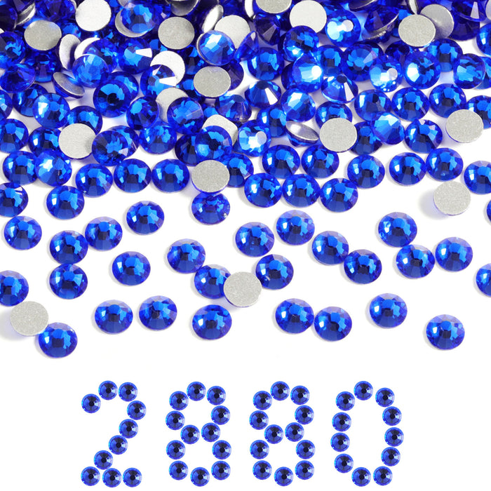 Flatback Rhinestones Bulk,Rhinestones for Nails Crafts Clothes DIY Decoration, Sapphire