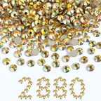 Flatback Rhinestones Bulk, Rhinestones for Nails Crafts Clothes DIY Decoration,Metal Sunlight