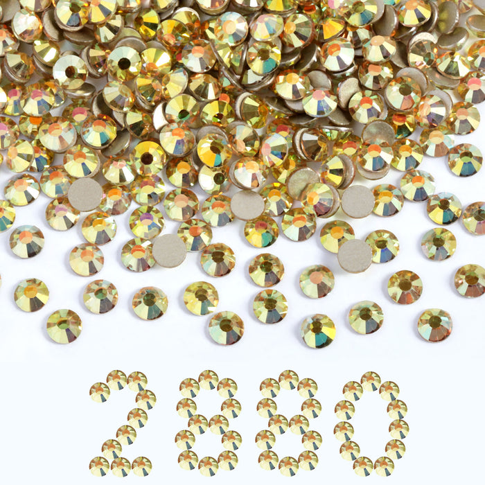 Flatback Rhinestones Bulk, Rhinestones for Nails Crafts Clothes DIY Decoration,Metal Sunlight