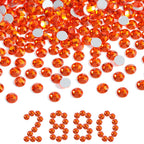 Flatback Rhinestones Bulk, Rhinestones for Nails Crafts Clothes DIY Decoration, Orange