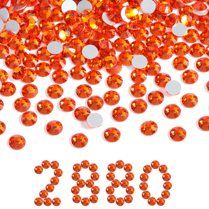 Flatback Rhinestones Bulk, Rhinestones for Nails Crafts Clothes DIY Decoration, Orange