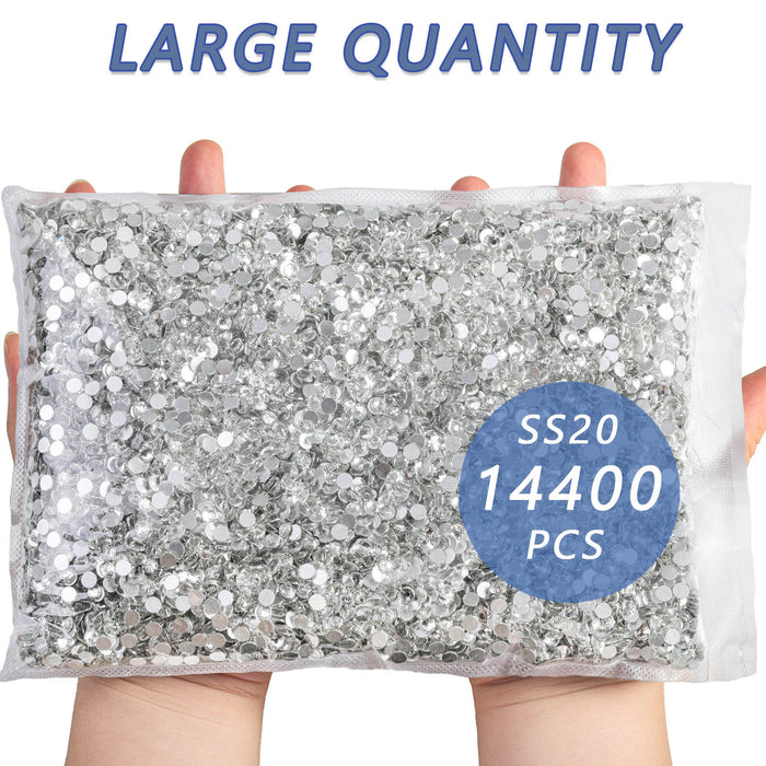 Flatback Rhinestones Bulk, Rhinestones for Nails Crafts Clothes DIY Decoration, Crystal