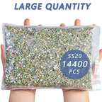Flatback Rhinestones Bulk, Rhinestones for Nails Crafts Clothes DIY Decoration, Crystal AB