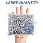 Flatback Rhinestones Bulk, Rhinestones for Nails Crafts Clothes DIY Decoration, Silver Hematite