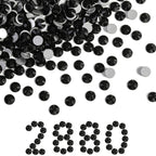 Flatback Rhinestones Bulk, Rhinestones for Nails Crafts Clothes DIY Decoration, Jet Black
