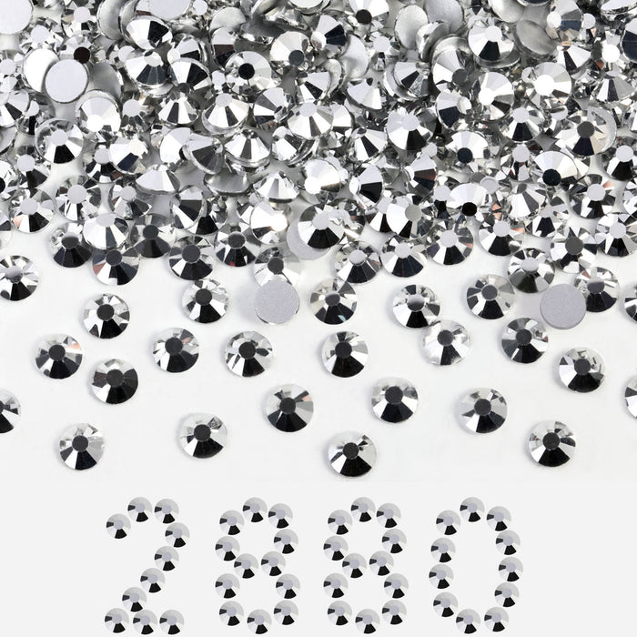 Flatback Rhinestones Bulk, Rhinestones for Nails Crafts Clothes DIY Decoration, Silver Hematite
