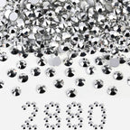 Flatback Rhinestones Bulk, Rhinestones for Nails Crafts Clothes DIY Decoration, Silver Hematite
