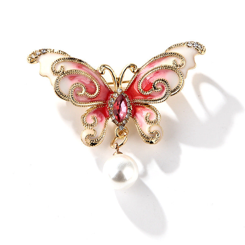 Korean Style Fashionable Cartoon Simple Enamel Alloy Cloud & Butterfly Brooch Pin for Women's Clothing Accessories