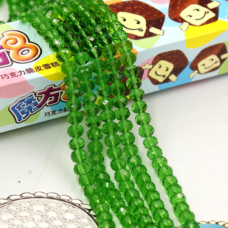 Glass Facetted Beads Lampwork Loose Round Glass Crystal Glass Rondelle Loose Beads