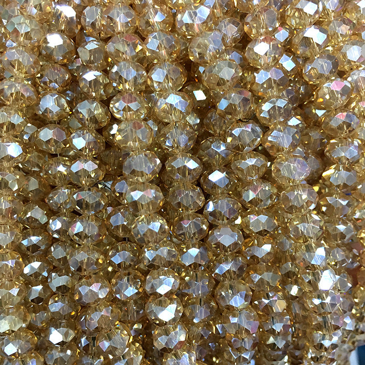 Glass Facetted Beads Lampwork Loose Round Glass Crystal Glass Rondelle Loose Beads