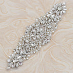 Heat Transfer Rhinestone Patch, Sparkling Glass Rhinestones And Pearl Design For Dance Costumes, Leotards, Performance Wear, Clothing Embellishment