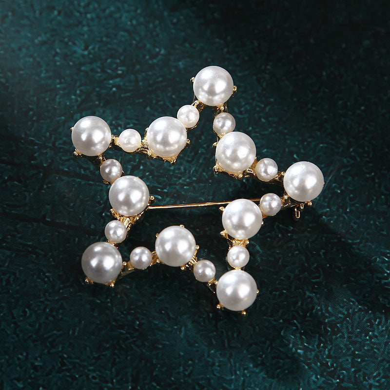 Korea style full pearl swan rhinestone flower brooch pin -women's fashion accessories