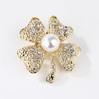 Korea style full pearl swan rhinestone flower brooch pin -women's fashion accessories