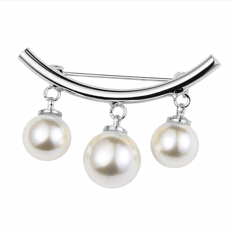 Korea style full pearl swan rhinestone flower brooch pin -women's fashion accessories