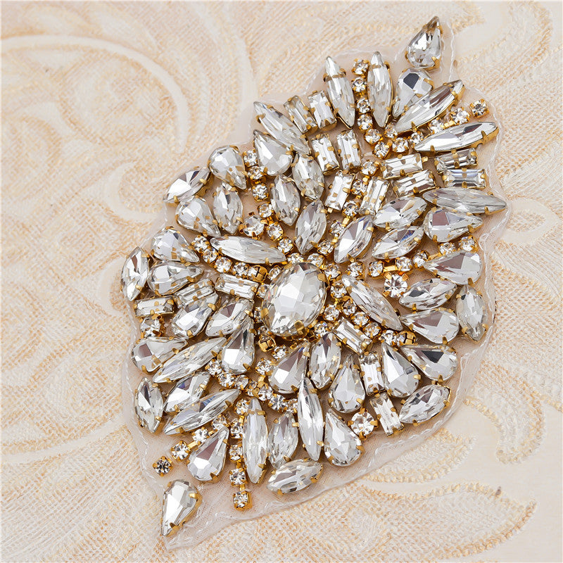 Self-Adhesive Rhinestone Appliques, 849 Glass Crystal & Pearl Designs for Dancewear, Bridal Belts, Dress Decoration (1-Pack)