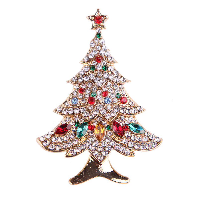 Women's Christmas Brooches Set - New Fashion Santa Tree Reindeer Wreath Snowflake Bell Pins