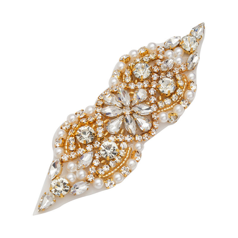 Hot Fix Alloy Rhinestone & Pearl Diy Craft Patches, Self-adhesive Crystal Embellishments For Clothing, Shoes & Bags Decoration