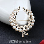 Korea style full pearl swan rhinestone flower brooch pin -women's fashion accessories