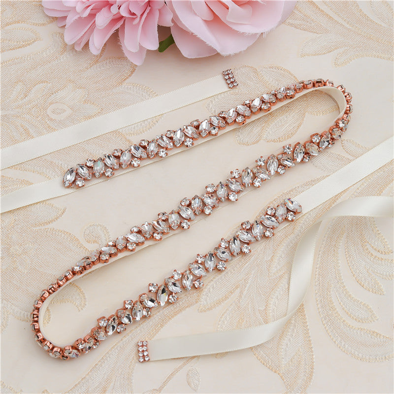 Elegant Rhinestone Waist Cincher 863, Sparkling Crystal Bridal Belt for Wedding Dress, Bride, Maid Photo Shoot Accessories