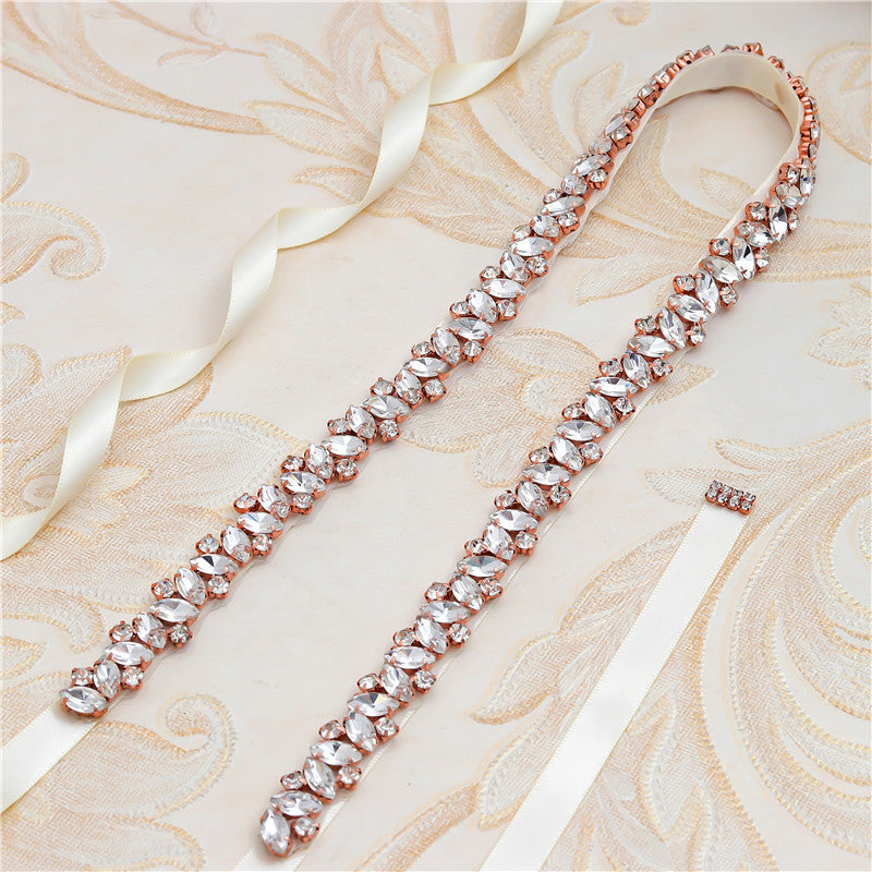 Elegant Rhinestone Waist Cincher 863, Sparkling Crystal Bridal Belt for Wedding Dress, Bride, Maid Photo Shoot Accessories