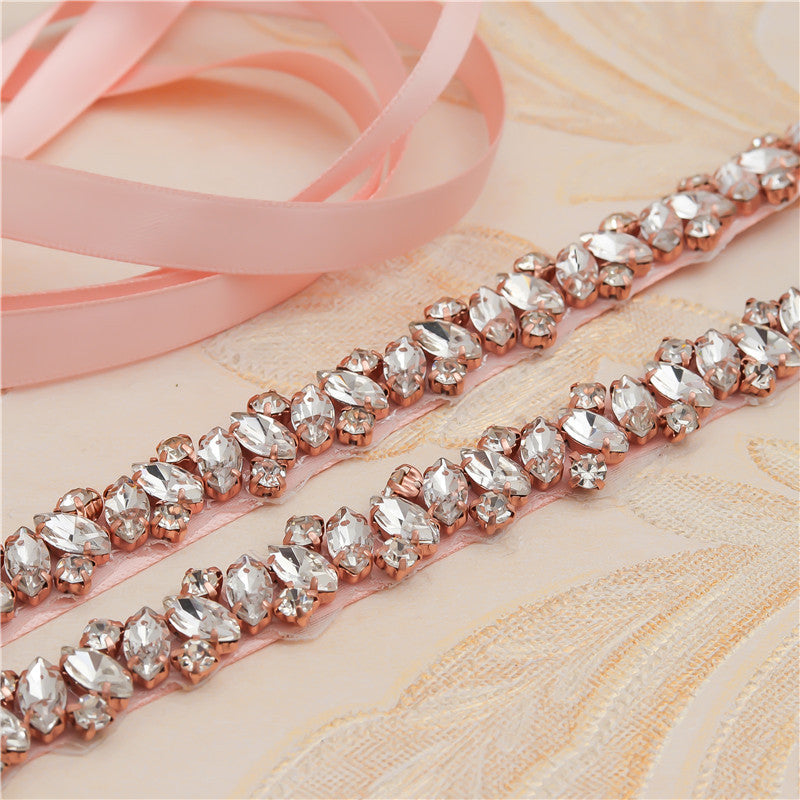 Elegant Rhinestone Waist Cincher 863, Sparkling Crystal Bridal Belt for Wedding Dress, Bride, Maid Photo Shoot Accessories