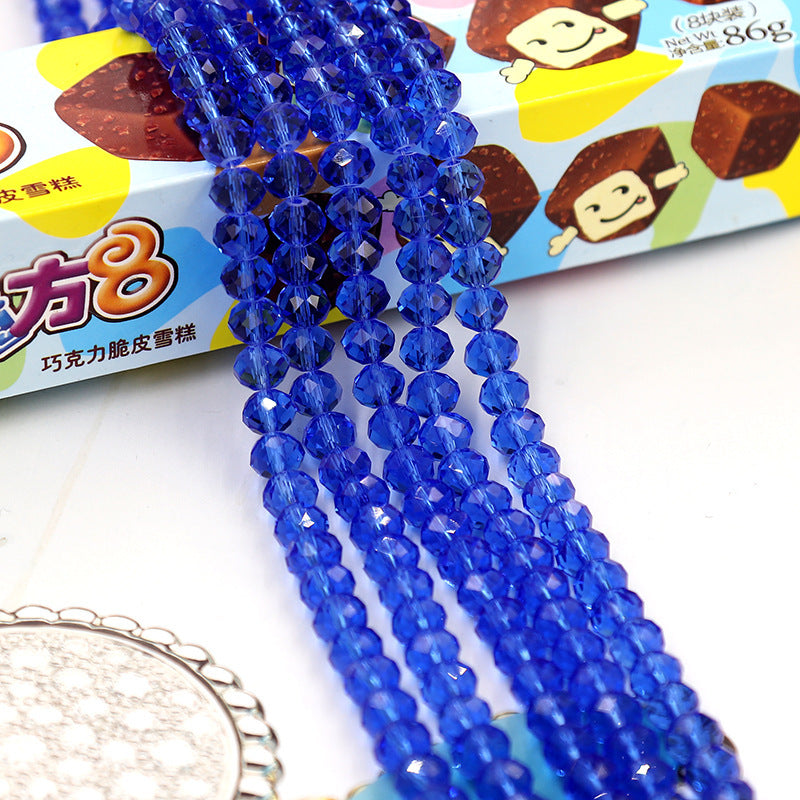 Glass Facetted Beads Lampwork Loose Round Glass Crystal Glass Rondelle Loose Beads