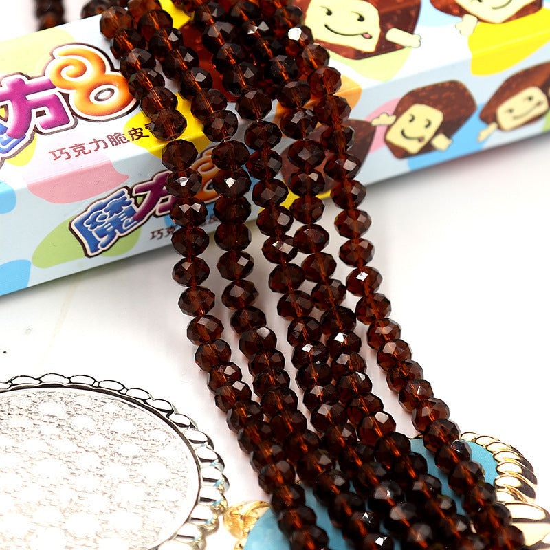 Glass Facetted Beads Lampwork Loose Round Glass Crystal Glass Rondelle Loose Beads