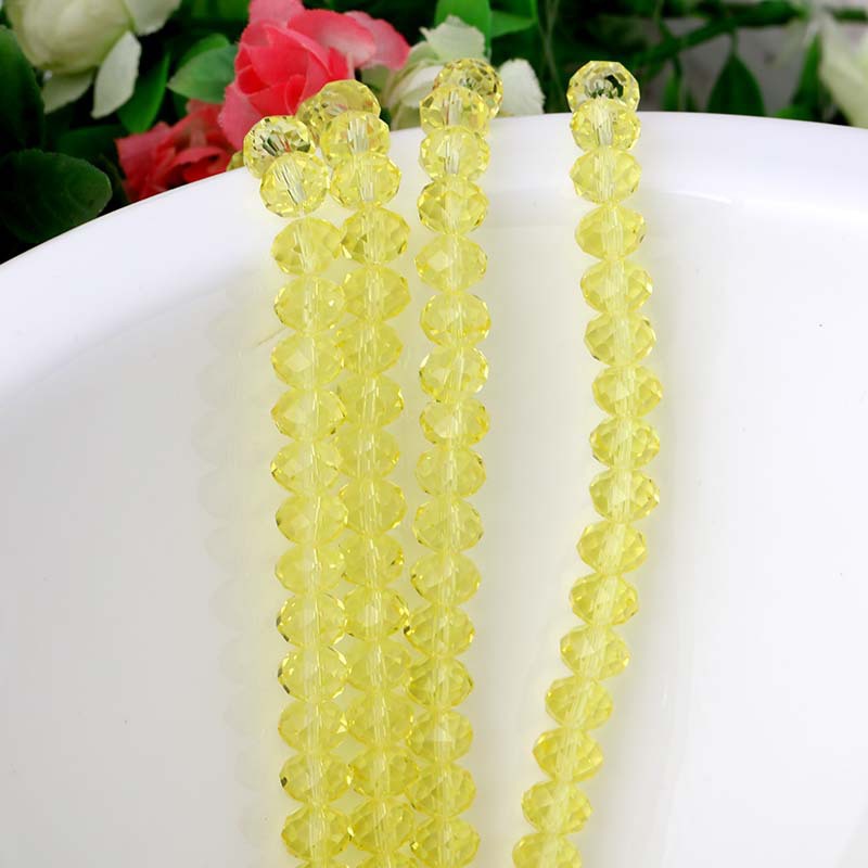Glass Facetted Beads Lampwork Loose Round Glass Crystal Glass Rondelle Loose Beads