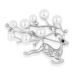 Korea style full pearl swan rhinestone flower brooch pin -women's fashion accessories